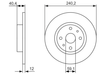 0986479858 Гальмівний диск FIAT Brava/Marea/Punto /LANCIA BOSCH підбір по vin на Brocar