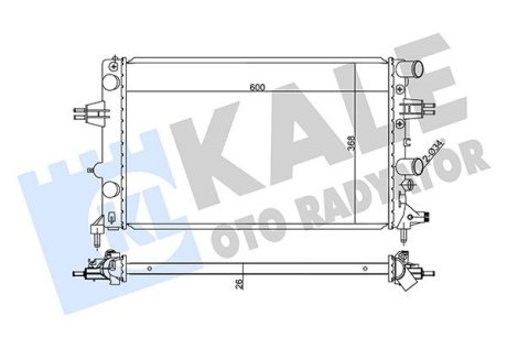 355570 Радиатор охлаждения Astra G 1.6 02- KALE OTO RADYATOR підбір по vin на Brocar