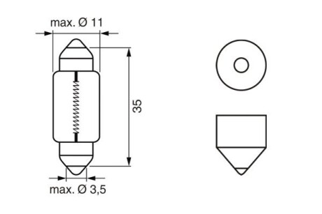 1987302611 Автолампа Bosch 1987302611 C5W SV8,5-8 5 W BOSCH подбор по vin на Brocar