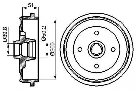 0986477053 Барабан торм. задній AUDI 80 -91 BOSCH підбір по vin на Brocar