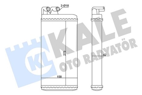 346240 Радиатор отопления 100/200,A6,V8 KALE OTO RADYATOR підбір по vin на Brocar