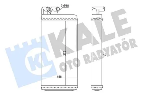 346240 Радиатор отопления 100/200,A6,V8 KALE OTO RADYATOR подбор по vin на Brocar