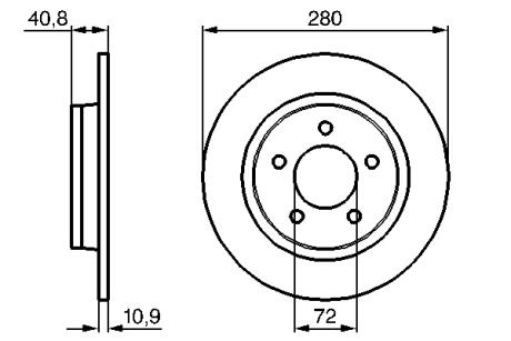 0986479181 Торм. зад.Mazda 3/5 1.8/2.0/2.3 BOSCH підбір по vin на Brocar