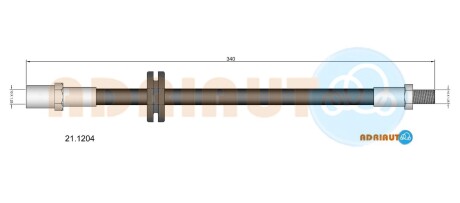 211204 Шланг гальмівний передн. 2108-09 ADRIAUTO підбір по vin на Brocar