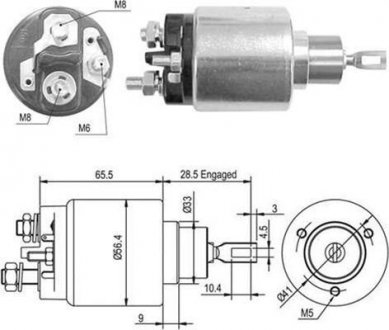 AME0428 Втягивающее реле OPEL Astra F,G MAGNETI MARELLI підбір по vin на Brocar