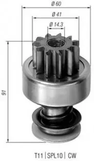 AMB0104 Бендикс (z=11) KHD CASE MAN VW MAGNETI MARELLI підбір по vin на Brocar