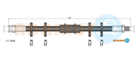 111245 Торм.шланг передн.Fiorino -99 ADRIAUTO подбор по vin на Brocar