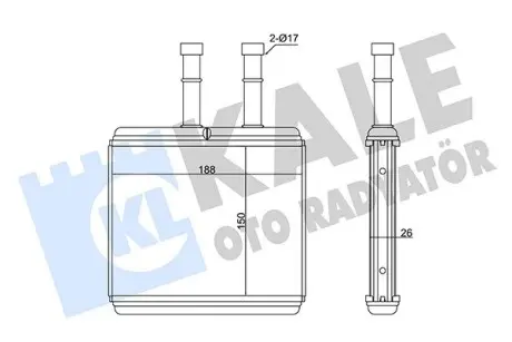 346325 Радиатор отопления Aveo,Lanos KALE OTO RADYATOR підбір по vin на Brocar