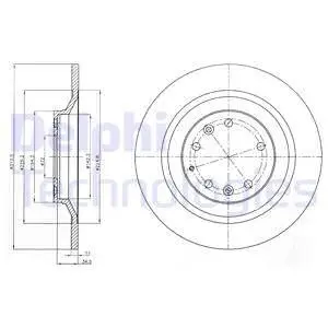 BG4318 Диск торм. задн.Mazda 6 2.3 DELPHI подбор по vin на Brocar