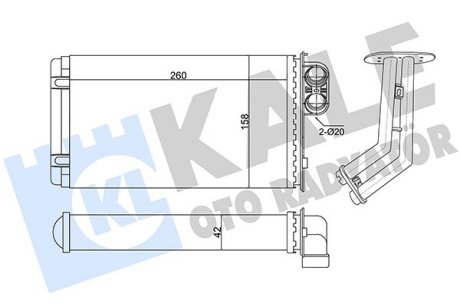 346425 Радиатор отопления Laguna I KALE OTO RADYATOR підбір по vin на Brocar