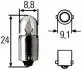 8GP002068241 H 2 W, 24 V, BA 9 s Автолампа HELLA підбір по vin на Brocar
