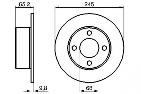 0986478073 Тормозной диск задний 100 BOSCH підбір по vin на Brocar