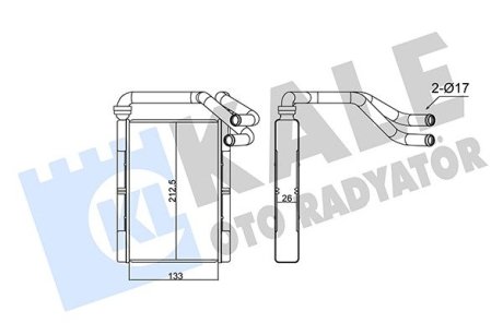 355210 Радиатор отопления Yaris KALE OTO RADYATOR підбір по vin на Brocar