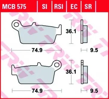 MCB575EC Гальмівна колодка TRW підбір по vin на Brocar