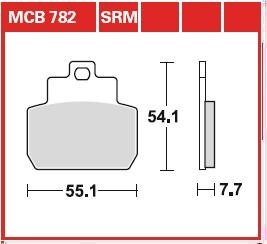 MCB782 Комплект тормозных колодок, дисковый тормоз MCB782 TRW TRW підбір по vin на Brocar