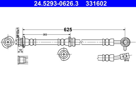 24529306263 PRZEWÓD HAM. ELAST. NISSAN P. QASHQAI 1,2-2,0 14- LE ATE підбір по vin на Brocar