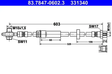 83784706023 PRZEWÓD HAM. ELAST. VW P. PASSAT/CC 05-16 LE/PR ATE подбор по vin на Brocar