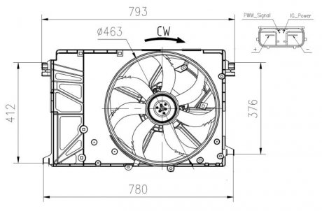47932 Вентилятор радиатора Toyota Camry/RAV 4 2.0-3.5 17- (с диффузором) NRF підбір по vin на Brocar