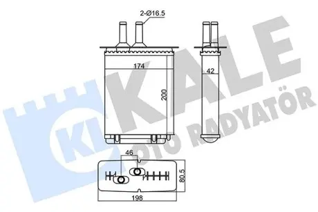 346370 FIAT Радіатор опалення Barchetta,Punto KALE OTO RADYATOR підбір по vin на Brocar