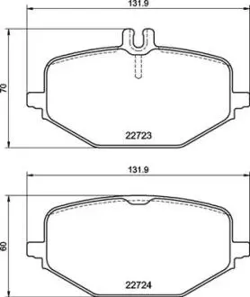 P50161 Гальмівні колодки задні Mercedes W463 G500 BREMBO підбір по vin на Brocar