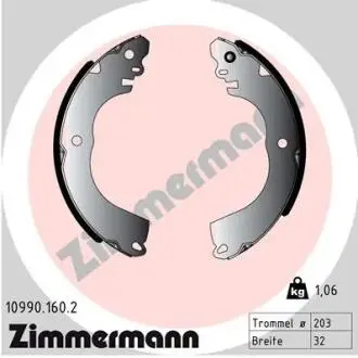 109901602 Комплект гальмівних колодок ZIMMERMANN подбор по vin на Brocar