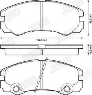 573066J Гальмівні колодки, дискове гальмо (набір) JURID підбір по vin на Brocar