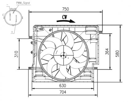 47967 WENTYLATOR CHŁODNICY VOLVO XC90 2.0 15- NRF підбір по vin на Brocar