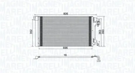 BC962 CHŁODNICA KLIMATYZACJI VW MAGNETI MARELLI подбор по vin на Brocar