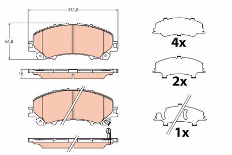 GDB2222 KLOCKI HAM. TRW подбор по vin на Brocar