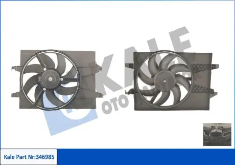 346985 FORD Вентилятор радіатора Fiesta V,Fusion 1.25/1.6,Mazda 2 -1 KALE OTO RADYATOR підбір по vin на Brocar