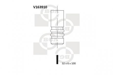 V163910 Клапан двигателя BGA підбір по vin на Brocar