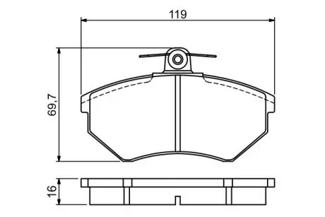 0986495457 Гальмівні колодки перед. (16мм) VW Golf II, III, PassatSEAT FIAT Croma (без датч.) BOSCH підбір по vin на Brocar
