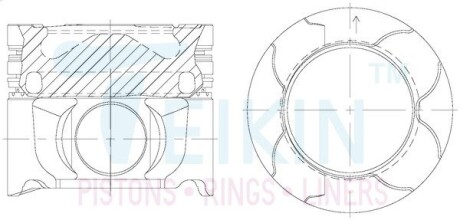 46679AG050 Комплект поршнів 4шт.Toyota 2ADFHV +0.5mm TEIKIN підбір по vin на Brocar