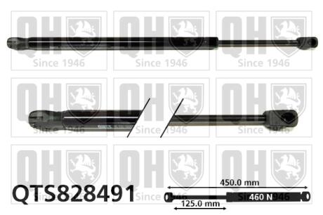QTS828491 Амортизатор багажника L 450mm, 460N QUINTON HAZELL підбір по vin на Brocar