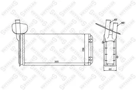 1035020SX Радиатор печки VW T4 1.8-2.8/D 90- STELLOX подбор по vin на Brocar