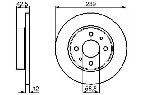 0986478747 (LV) Диск гальмівний перед. VAZ 2108-09 (12mm) BOSCH підбір по vin на Brocar