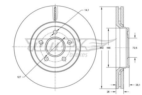 TX7377 TARCZA HAMULC. CHRYSLER GRAND VOYAGER 07- PRZÓD TOMEX подбор по vin на Brocar