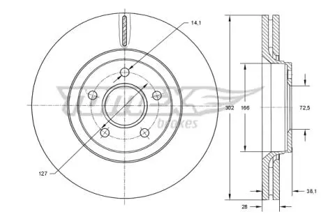 TX7377 TARCZA HAMULC. CHRYSLER GRAND VOYAGER 07- PRZÓD TOMEX подбор по vin на Brocar