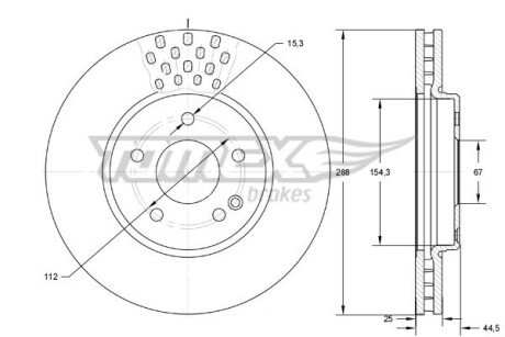 TX7409 TARCZA HAMULC. MERCEDES W245 B-KLASA 05-11 TOMEX подбор по vin на Brocar