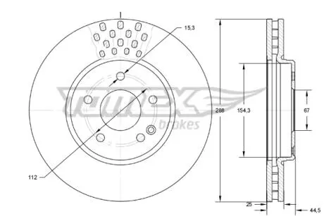 TX7409 TARCZA HAMULC. MERCEDES W245 B-KLASA 05-11 TOMEX подбор по vin на Brocar