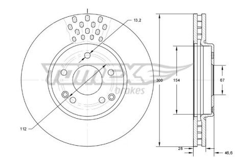 TX7404 TARCZA HAMULC. MERCEDES W210 E-KLASA 95-02 TOMEX підбір по vin на Brocar