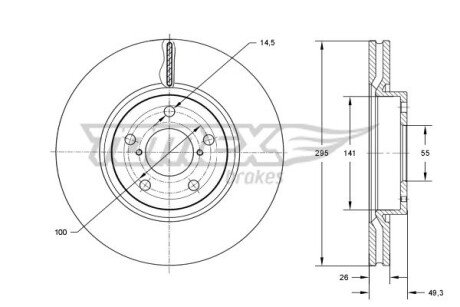 TX7325 TARCZA HAMULC. TOYOTA AVENSIS 03-09 WEN TOMEX підбір по vin на Brocar