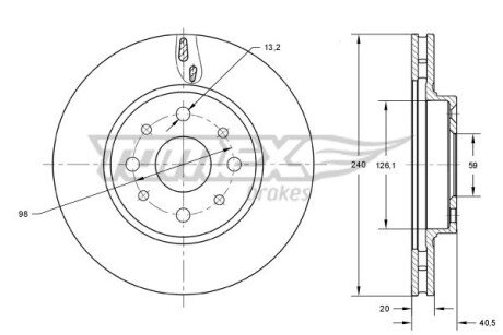 TX7373 TARCZA HAMULC. FIAT PANDA 04- 1,3JTD TOMEX подбор по vin на Brocar