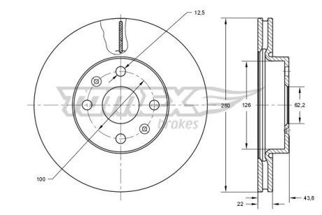 TX7334 TARCZA HAMULC. KIA RIO IV 17- PRZÓD TOMEX подбор по vin на Brocar