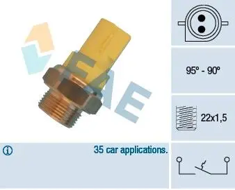 36330 Термовимикач вентилятора радіатора FAE підбір по vin на Brocar