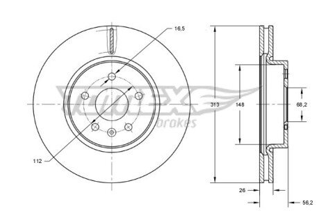 TX7389 TARCZA HAMULC. VW SHARAN 00-10 TOMEX подбор по vin на Brocar