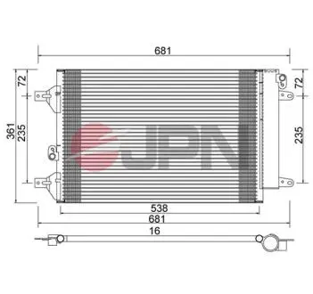 60C9138JPN Конденсатор, система кондиціонування повітря JPN подбор по vin на Brocar