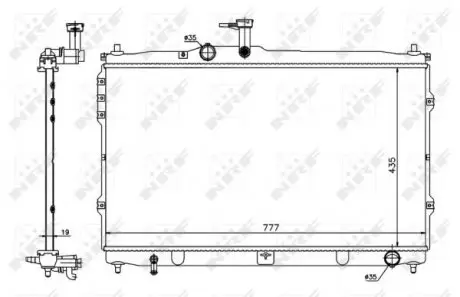58419 Радіатор HYUNDAI H1, H3002.5 CRDI 2007&gt; NRF підбір по vin на Brocar