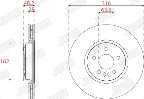 563304JC TARCZA HAM./PRZ/ JAGUAR XE 15- JURID підбір по vin на Brocar