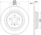 8DD355122861 Диск тормозной зад. DB ML166 HELLA підбір по vin на Brocar